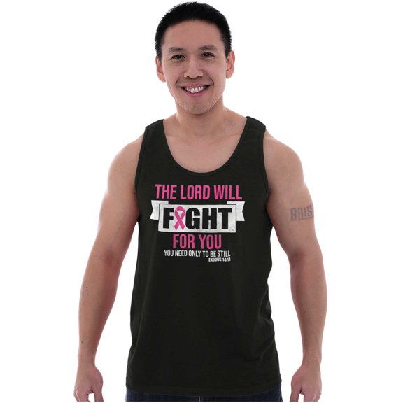 Breast Cancer Lord Will Fight For You Tank Top Tee Shirt Women Brisco Brands S