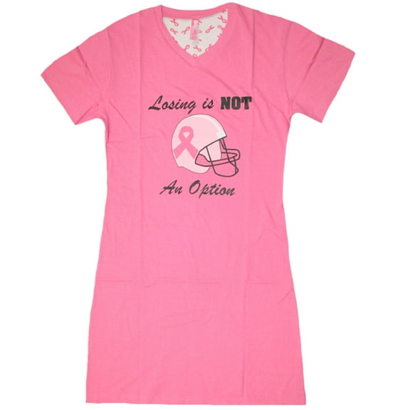 Breast Cancer "Losing Is Not An Option" Pink Nightshirt (Medium)