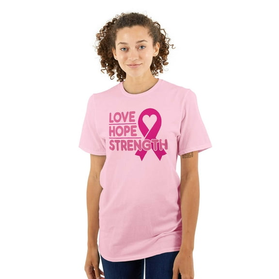 Breast Cancer Love Hope Strength Women's Plus Size Graphic Tee Brisco Brands 2X