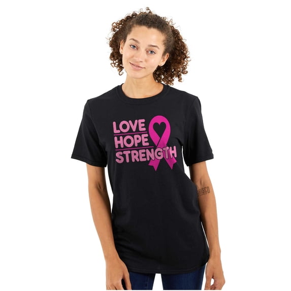 Breast Cancer Love Hope Strength Women's Graphic T Shirt Tees Brisco Brands S