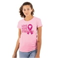 thumbnail image 1 of Breast Cancer Love Hope Strength Womens Slim Fit Graphic Tee Brisco Brands S, 1 of 5