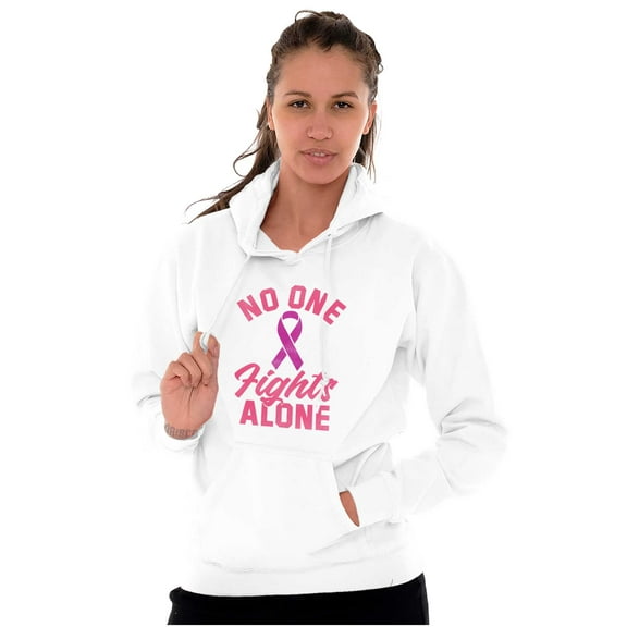 Breast Cancer No One Fights Alone Hoodie Sweatshirt Women Brisco Brands X