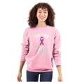 thumbnail image 1 of Breast Cancer No One Fights Alone Women Crewneck Sweatshirt Brisco Brands 4X, 1 of 6