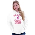 thumbnail image 1 of Breast Cancer No One Fights Alone Women Plus Size Graphic Pullover Hoodie Brisco Brands 3X, 1 of 4
