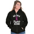 thumbnail image 1 of Breast Cancer No One Fights Alone Zip Hoodie Sweatshirt Women Brisco Brands S, 1 of 6