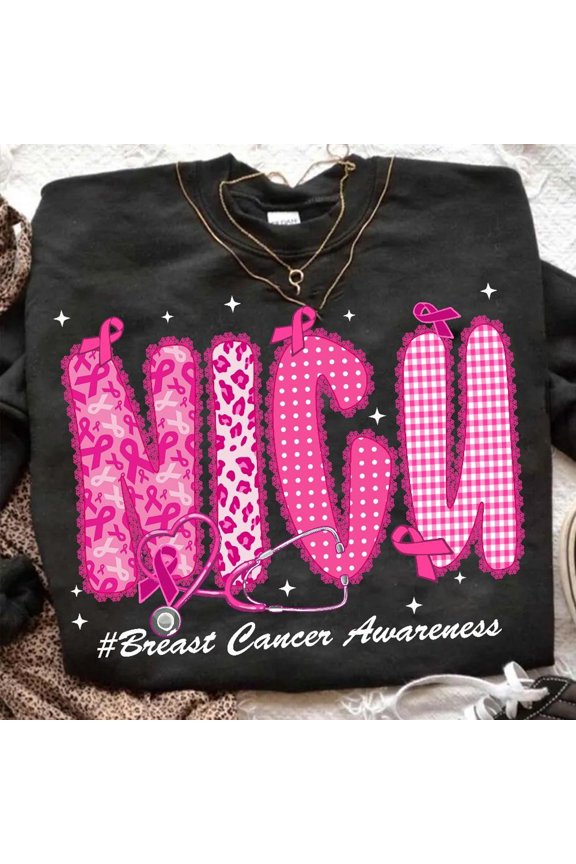 Breast Cancer Nurse Bundle , Nurse Awareness Design, Pink Ribbon Nurse , In October We Wear Pink , Cancer Awareness Nurse SWEATSHIRT All Size S-5XL