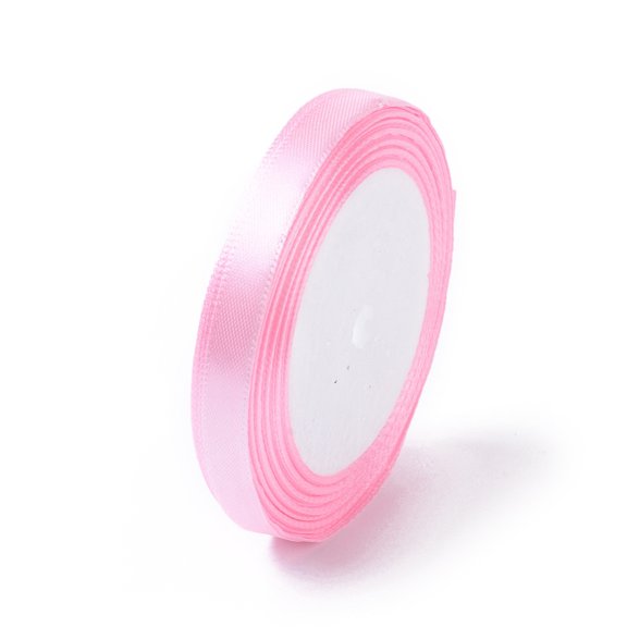Breast Cancer Pink Awareness Ribbon Making Materials 3/8 inch(10mm) Satin Ribbon for Belt Gift Packing Wedding Decoration Pink 25yards/roll(22.86m/roll)