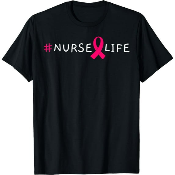 Breast Cancer Pink Awareness Ribbon Nurse Medical Worker T-Shirt