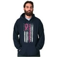 thumbnail image 1 of Breast Cancer Pink Line American Flag Hoodie Sweatshirt Women Brisco Brands L, 1 of 6