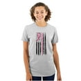 thumbnail image 1 of Breast Cancer Pink Line American Flag Women's Plus Size Graphic Tee Brisco Brands 2X, 1 of 4