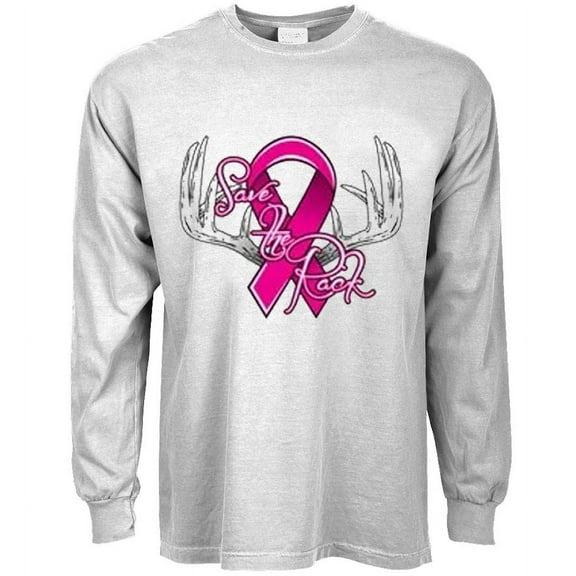 Breast Cancer Pink Ribbon Deer Hunting Funny T-shirt Long Sleeve Mens
