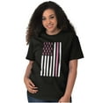 thumbnail image 1 of Breast Cancer Pink Ribbon USA Flag Women's Graphic T Shirt Tees Brisco Brands S, 1 of 5