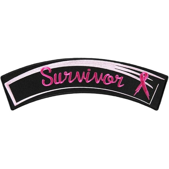 Breast Cancer Pink Survivor Rocker Patch, Women's Rocker Patches