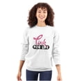 thumbnail image 1 of Breast Cancer Pink for Life Ribbon Women Crewneck Sweatshirt Brisco Brands X, 1 of 6