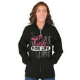 thumbnail image 1 of Breast Cancer Pink for Life Ribbon Zip Hoodie Sweatshirt Women Brisco Brands X, 1 of 1