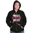 thumbnail image 1 of Breast Cancer Protect Detect Reflect Zip Hoodie Sweatshirt Women Brisco Brands S, 1 of 6