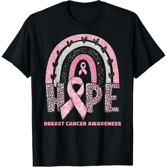 Breast Cancer Rainbow In October We Wear Pink Hope Support T-Shirt