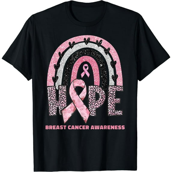 Breast Cancer Rainbow In October We Wear Pink Hope Support T-Shirt