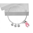 thumbnail image 1 of Breast Cancer Retractable Bracelets with Pink Ribbon Charms, 1 of 1