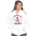thumbnail image 1 of Breast Cancer Ribbon Anchor in Hope Womens Plus Size Graphic Zipper Hoodie Brisco Brands 5X, 1 of 5