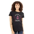 thumbnail image 1 of Breast Cancer Ribbon Anchor in Hope Womens Slim Fit Graphic Tee Brisco Brands S, 1 of 5