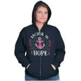 thumbnail image 1 of Breast Cancer Ribbon Anchor in Hope Zip Hoodie Sweatshirt Women Brisco Brands X, 1 of 6