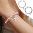 thumbnail image 1 of Breast Cancer Ribbon Bracelet under $5! CQCYD Breast Cancer Awareness Bracelets Pink Ribbon Bracelet Jewelry Gifts Hope Faith Courage Strength Woman Beaded Strand for Survivor Support Campaign, 1 of 9