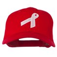 thumbnail image 1 of Breast Cancer Ribbon Embroidered Cap - Red OSFM, 1 of 5