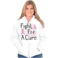 thumbnail image 1 of Breast Cancer Ribbon Fight for a Cure Womens Plus Size Graphic Zipper Hoodie Brisco Brands 2X, 1 of 5