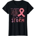 thumbnail image 1 of Breast Cancer Ribbon I Am The Storm Survivor Awareness Women T-ShirtMen and women can wear, black T-shirts, gifts. Age: M,L，XL 2XL, 3XL, 51XL, 1 of 4