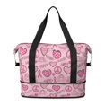 Workplace Cancer Breast Cancer Ribbon Peace Heart Expandable Travel Tote Bag, Work ...