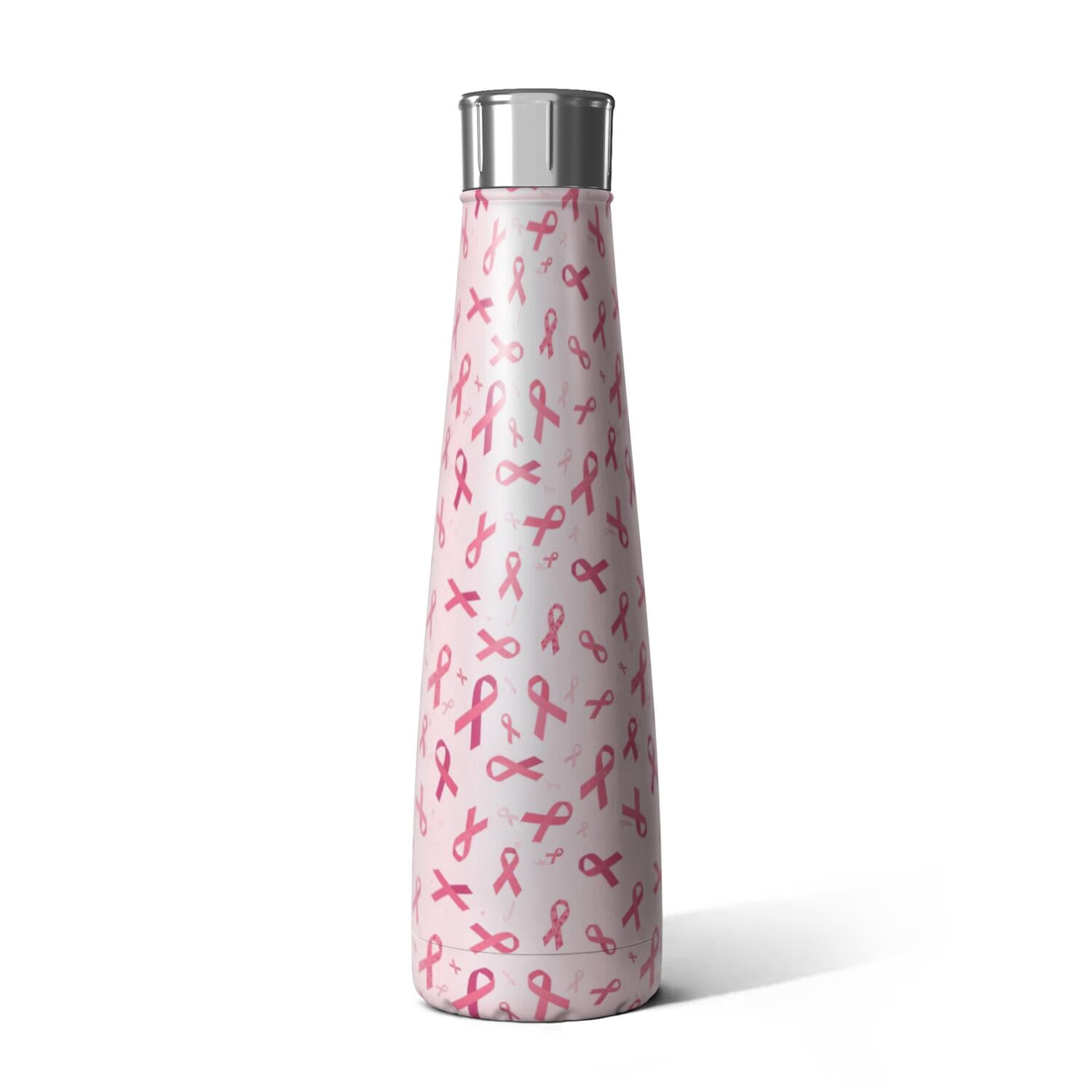 Breast Cancer Ribbon Pink Lightpink Pattern Cola Shaped Water Bottle 1 ...