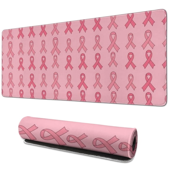 Breast Cancer Ribbon Pink Pattern Extended Large Mouse Pad, Large Mouse ...