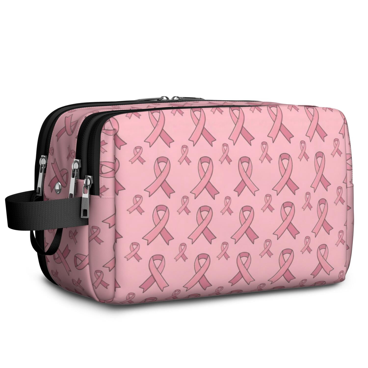 Breast Cancer Ribbon Pink Pattern Travel Toiletry Bag, Travel Wash ...