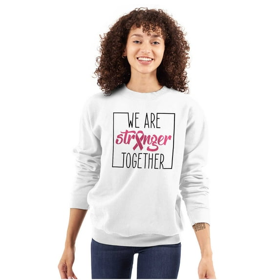 Breast Cancer Ribbon Strong Together Women Crewneck Sweatshirt Brisco Brands M