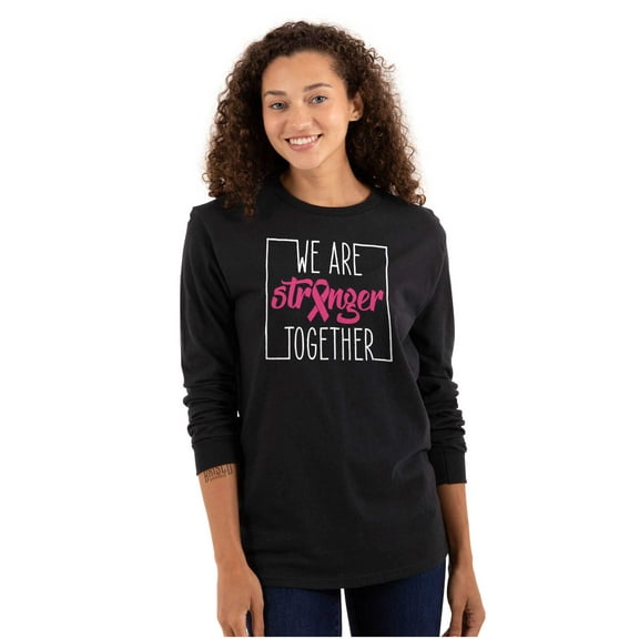 Breast Cancer Ribbon Strong Together Women's Long Sleeve T Shirt Brisco Brands X