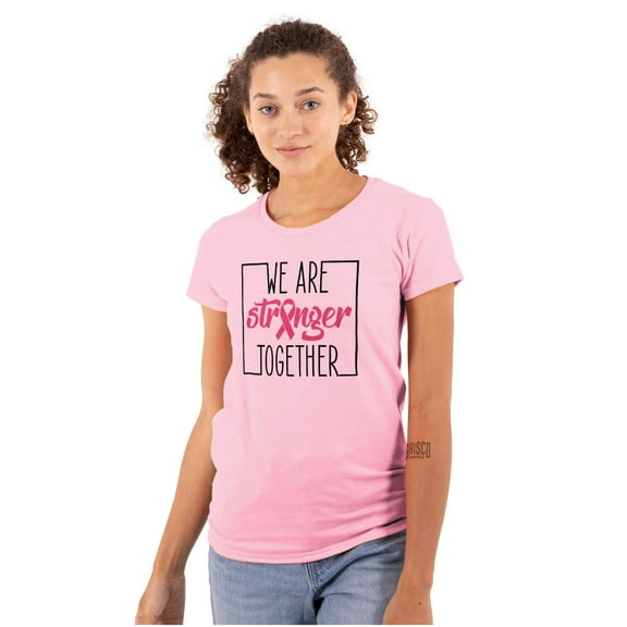 Breast Cancer Ribbon Strong Together Womens Slim Fit Graphic Tee Brisco Brands L