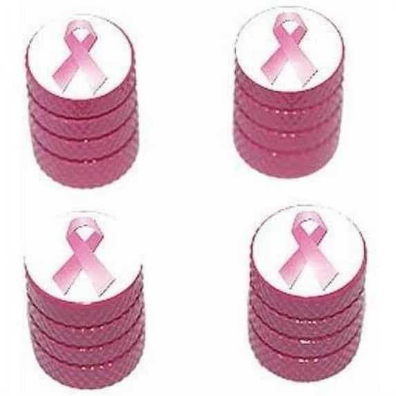 Breast Cancer Ribbon Tire Rim Wheel Aluminum Valve Stem Caps, Multiple Colors