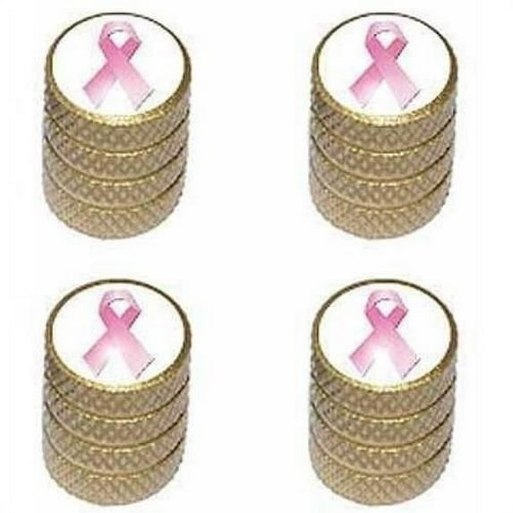 Breast Cancer Ribbon Tire Rim Wheel Aluminum Valve Stem Caps, Multiple Colors