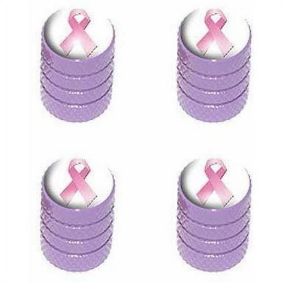 Breast Cancer Ribbon Tire Rim Wheel Aluminum Valve Stem Caps, Multiple Colors