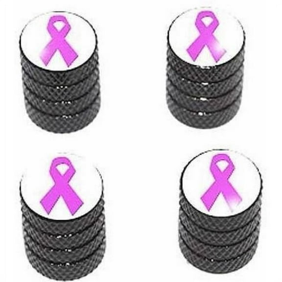 Breast Cancer Ribbon Tire Rim Wheel Aluminum Valve Stem Caps, Multiple Colors