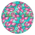 thumbnail image 1 of Breast Cancer Round Fitted Tablecloth with Elastic Edge,Dining Table Cover Waterproof,Outdoor Round Tablecloth for Camping,Dining,Indoor and Outdoor, 1 of 7