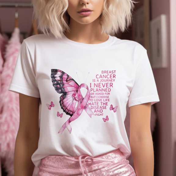 Breast Cancer Shirt, Cancer Awareness Shirt, Butterfly Patient ID-0629-RVGL