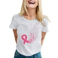 thumbnail image 1 of Cancer Shirt Women Cancer Awareness Pink Ribbon Cancer Awareness Shirt Cancer Care Gifts Cancer Survivor Tee Tops (White, XL), 1 of 4