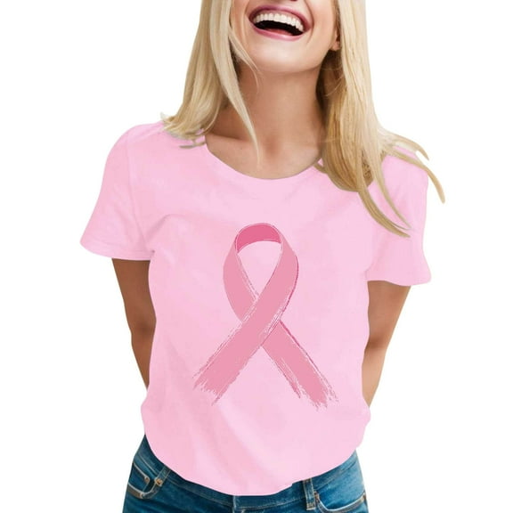 Cancer Shirt Women Cancer Awareness Support Admire Honor Cancer Awareness T-Shirt Cancer Care Gifts Short Sleeve Tee Top (Pink, XXL)