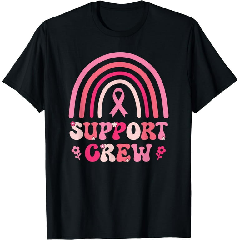 Breast Cancer Shirt Women Men We Wear Pink Support Crew T-Shirt