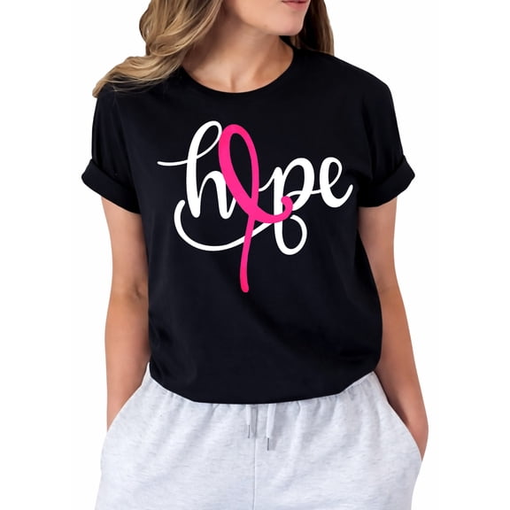 Breast Cancer Shirt for Women: Hope Pink Ribbon Tee Shirt Cancer Survivor Gifts Casual Inspirational Tops