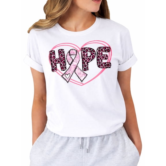 Breast Cancer Shirt for Women Pink Ribbon T-Shirt in October We Wear Pink Tee Cancer Awareness Tops