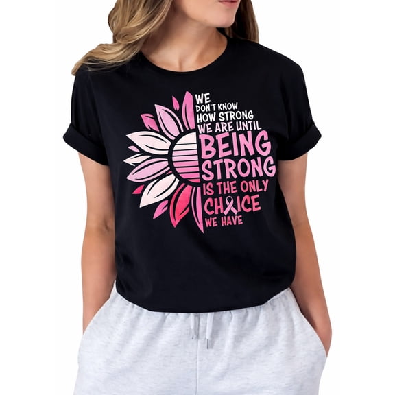 Breast Cancer Shirts Women Breast Cancer Awareness T-Shirts Cancer Survivor Pink Ribbon Short Sleeve Graphic Tee Tops