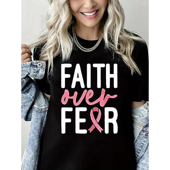 Breast Cancer Shirts for Women Breast Cancer Awareness Shirt Pink Ribbons Tee Tops